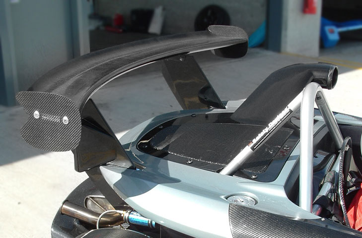 340R, motorsport rear wing curved, carbon, 225mm chord, 1650mm wide, adjustable (fits between reverie supports if you redrill supports with hard pads to suit) - R01SB0195