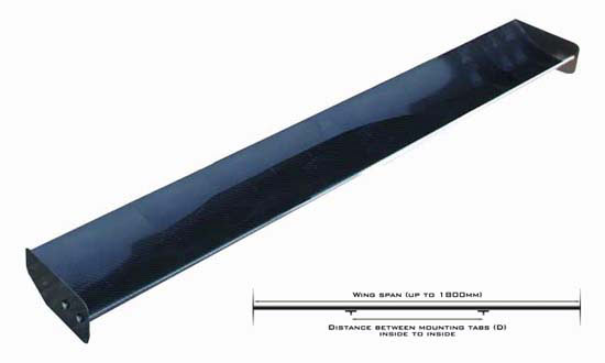 Universal Carbon Rear Wing Kit (Straight) - 150mm Chord x W2100mm, Adjustable Clam/Boot/Roof Mounted - R01SB0437