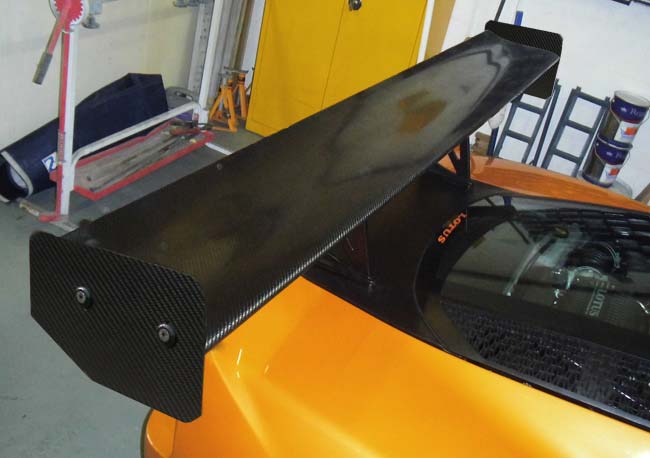 Lotus Exige S3 V6 Low-Drag Carbon Rear Wing Kit - 310mm Chord Tailgate mounted