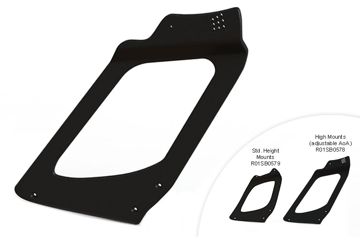 Porsche 911 991.2 GT2RS (17 - 19) Clubsport Style High Wing Mounts CNC Alloy Black Anodised (Suits 310mm Reverie HD Wing) - Pair - R01SB0578