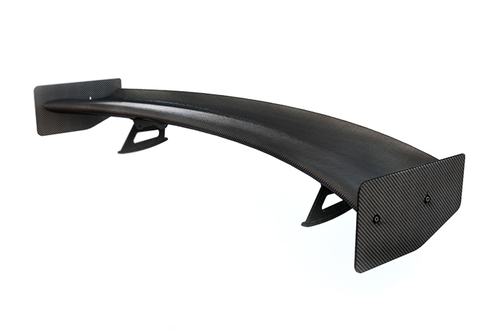 Lotus Elise/Exige S2 Carbon Rear Wing Kit (Curved) - 310mm Chord x W1500mm, Adjustable Clam - R01SB0689
