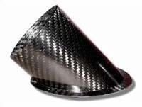 Air Intake/Inlet Pipe - 75mm 45deg Angle Outlet, Carbon Fibre