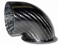 Air Intake/Inlet Pipe - 58mm 90deg Elbow Outlet, Carbon Fibre