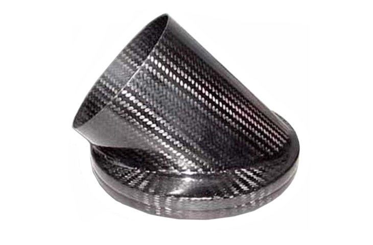 Air Intake Duct Adaptor - 152mm 45deg Inlet, 100mm Outlet, Carbon - R01SE0303