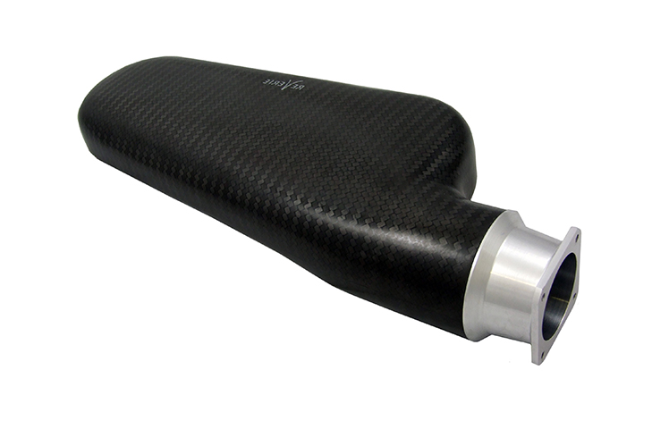 Reverie Fontana 65X Carbon Intake Plenum - RH 100mm Tapered Inlet, 98.9mm Square S2000 Throttle Mounting - R01SE0536