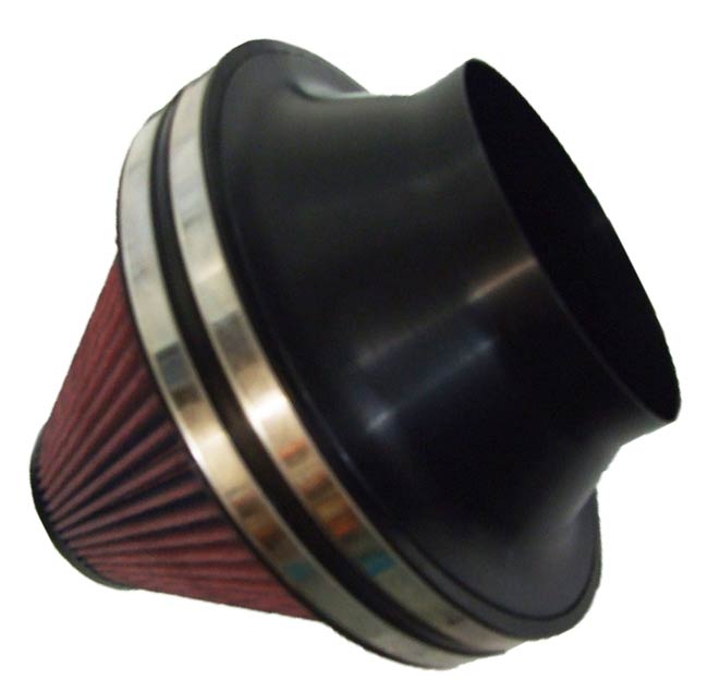 Universal Cone Conical Air Filter - 206mm to 100mm - Alloy/Rubber Neck