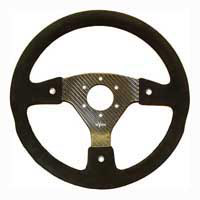 Rally 330 Carbon Steering Wheel - MOMO/Sparco/OMP (70mm PCD), Alcantara Trimmed, 3 Button