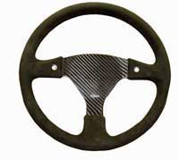 Rally 330 Carbon Steering Wheel - Undrilled, Alcantara Trimmed, 2 Button