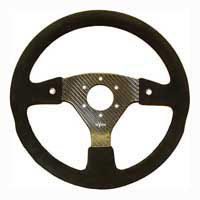 Rally 350 Carbon Steering Wheel - MOMO/Sparco/OMP (70mm PCD), Alcantara Trimmed, 2 Button