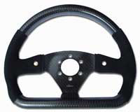 Rally 330 x 260 Carbon Flat-Bottomed Steering Wheel - MOMO/Sparco/OMP (70mm PCD), Half Alcantara, 2 Button