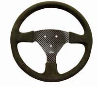 Rally 330 Carbon Steering Wheel - 3-Stud (50.8mm PCD), Alcantara Trimmed