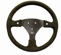 Rally 330 Carbon Steering Wheel - 3-Stud (50.8mm PCD), Alcantara Trimmed, 2 Button