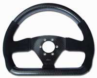 Rally 330 x 260 Carbon Flat-Bottomed Steering Wheel - NARDI/Personal/RAID (74mm PCD), Half Alcantara