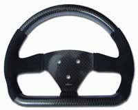 Rally 330 x 260 Carbon Flat-Bottomed Steering Wheel - 3-Stud (50.8mm PCD), Half Alcantara