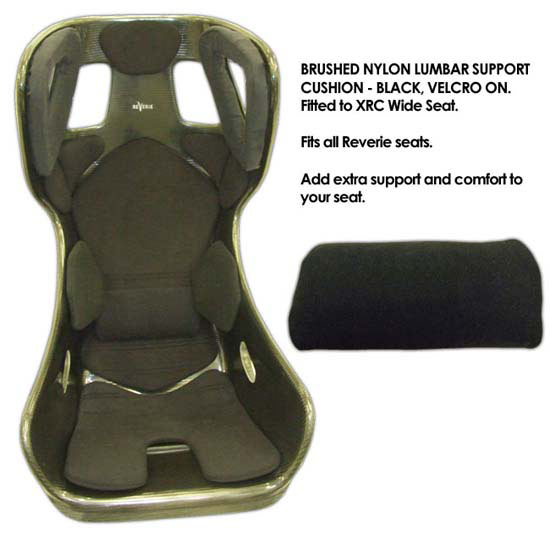 ReVerie Brushed Nylon Seat Lumbar Support Cushion - Black, Velcro Fit - R01SI6162